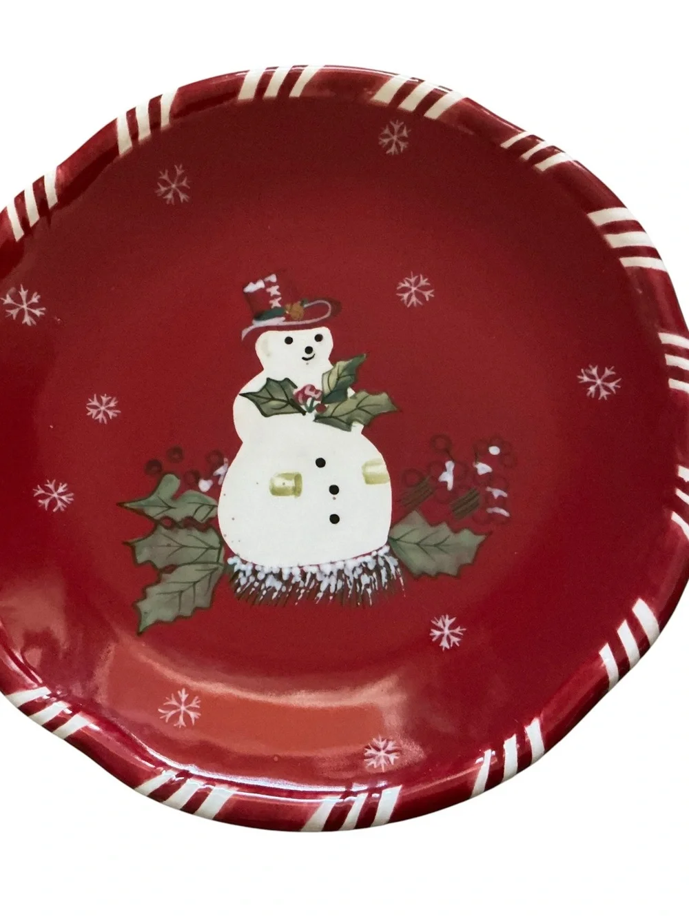Vtg Tracy Potter Jolly OL’ snowy set of 4 salad plates